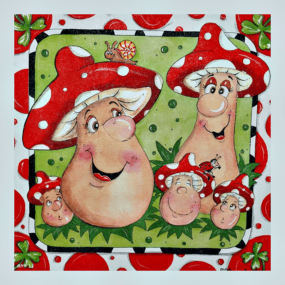 3D Vielseidig Glückspilze