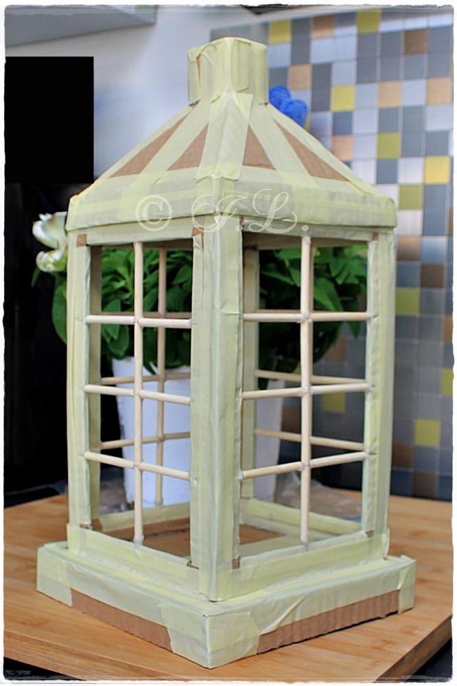 Laterne Schwarz mit Rosen