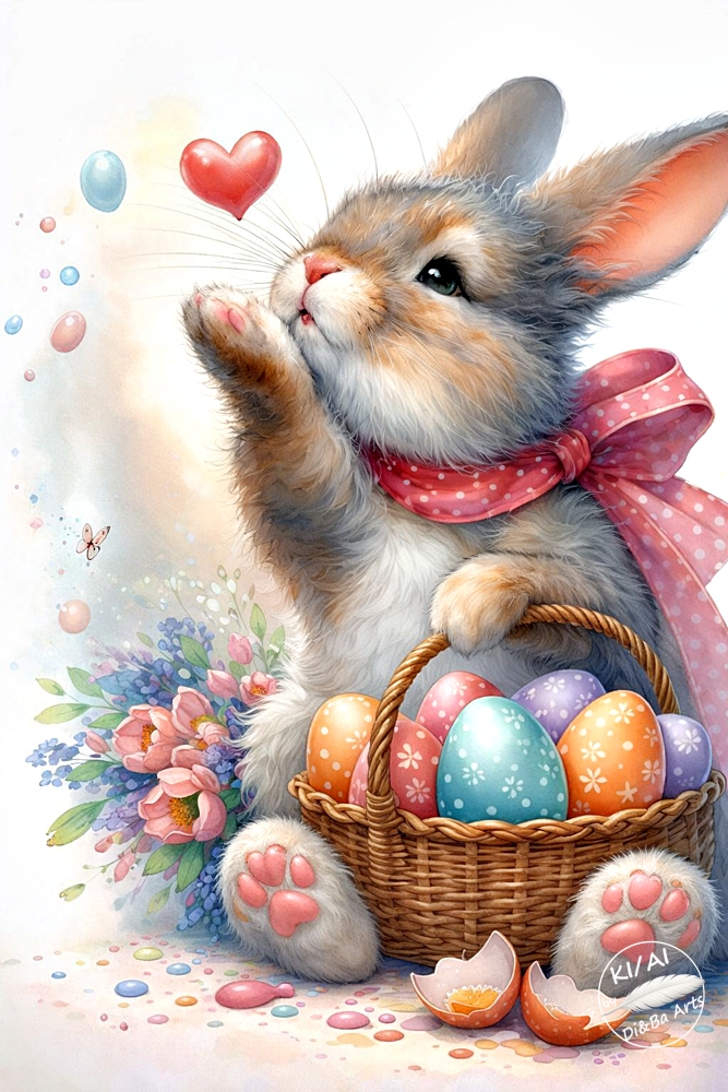 Osterhase schickt Herzensgrüße