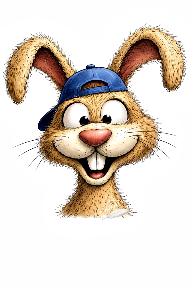 Osterhase guckt mit großen Augen