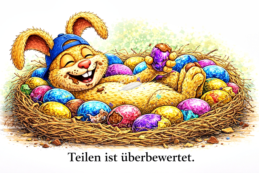 Osterhase teilt keine Schokolade