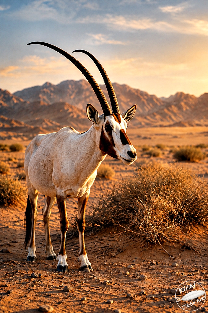 Säbelantilope im Abendlicht
