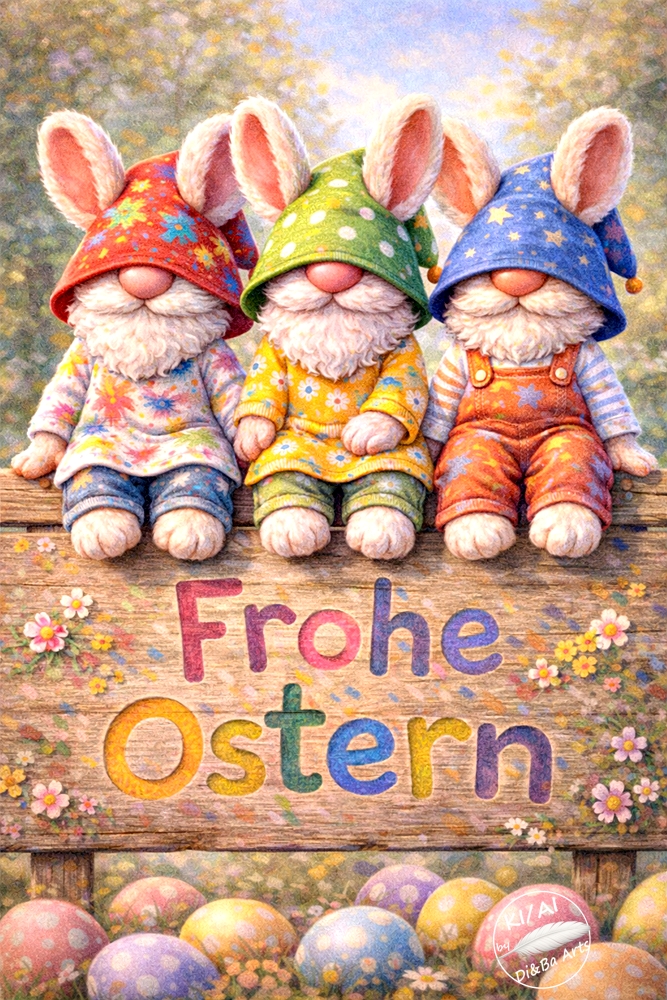 Ostergrüße vom Wichteltrio