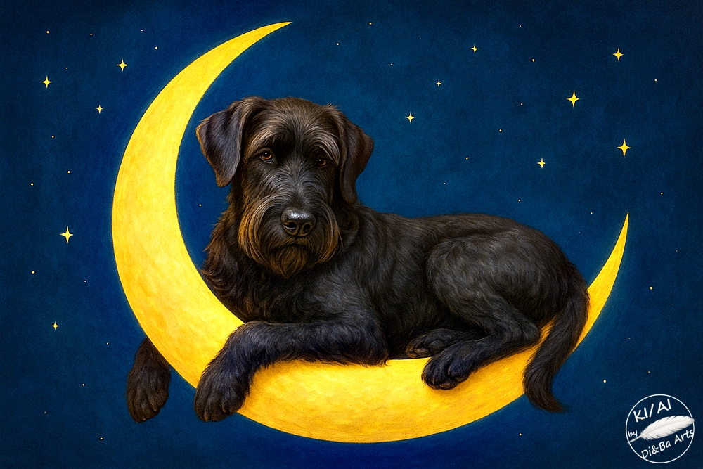 Schnauzer auf der Mondsichel