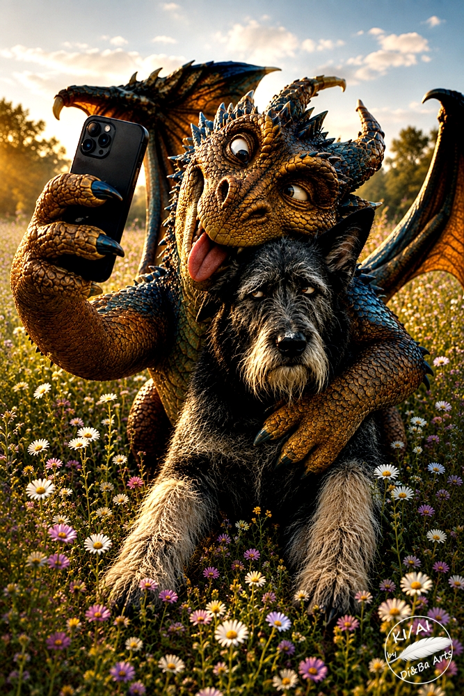 Selfie mit Nervensäge