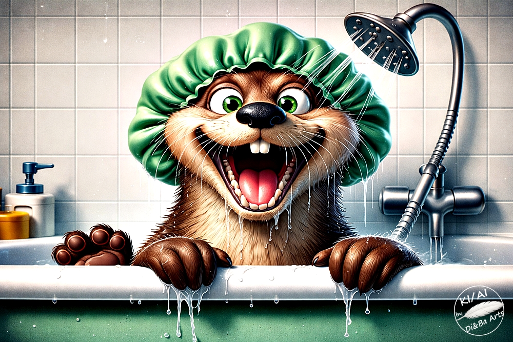 Otter außer Rand und Schaum