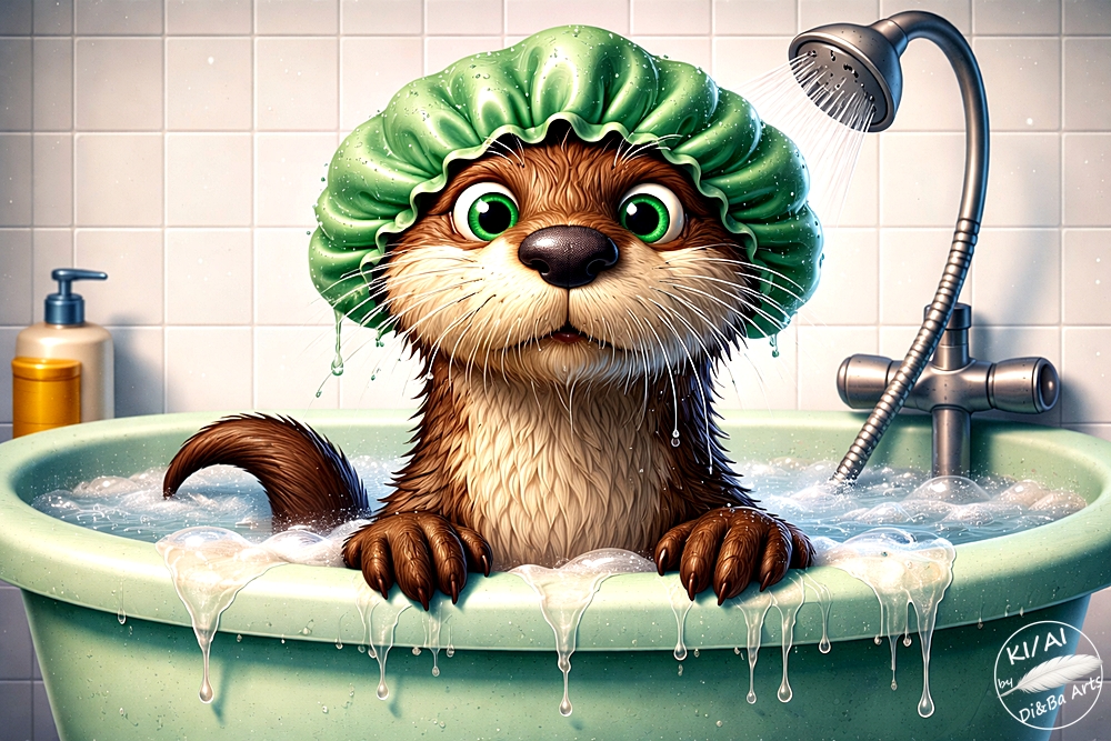 Otter Wellness mit Schaum