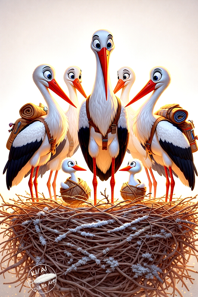 Familienausflug mit Gepäck