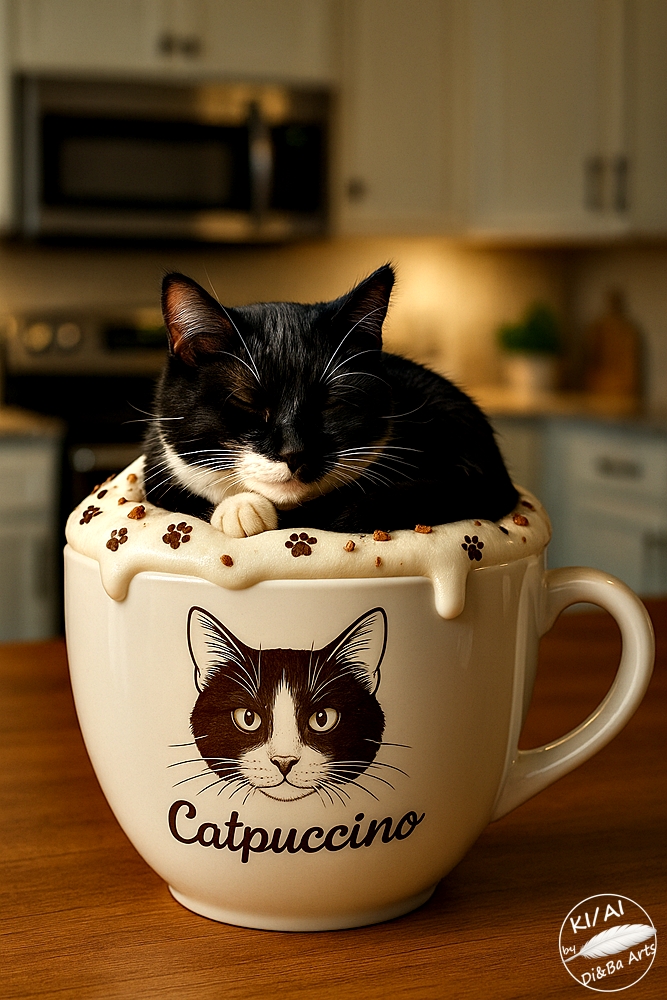 Eine Tasse Catpuccino