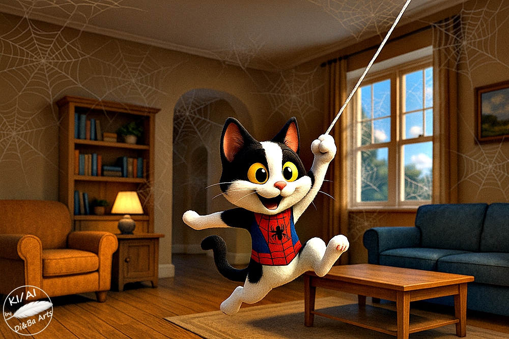 Spidercat im Wohnzimmer