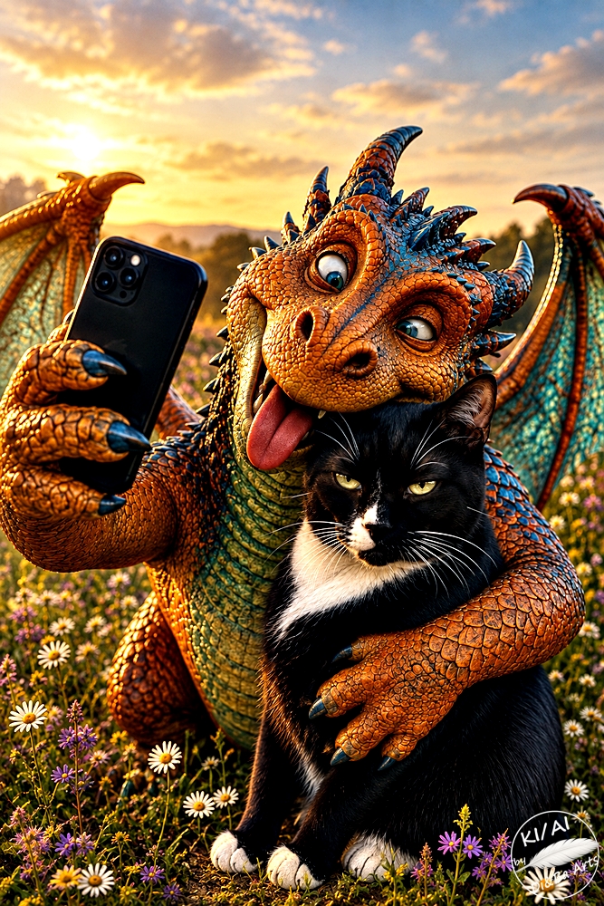 Selfie mit Nervensäge