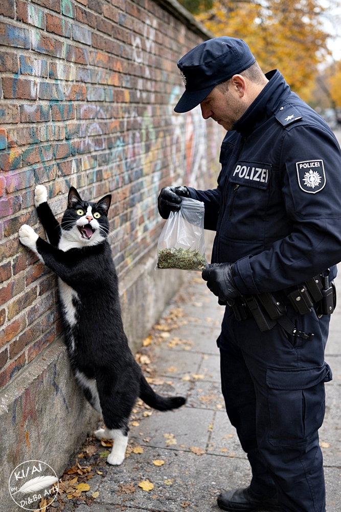 Katze auf frischer Tat