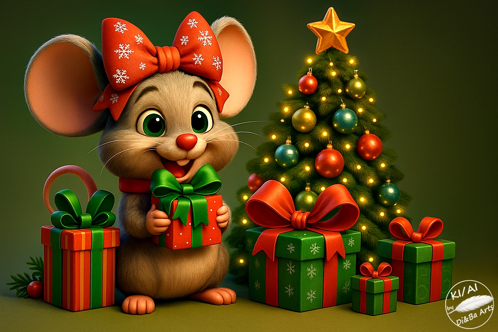 Mäuschen packt Weihnachten aus