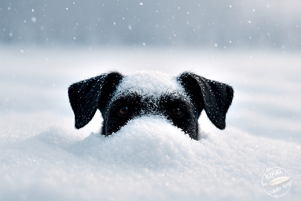 Versteckspiel im Tiefschnee
